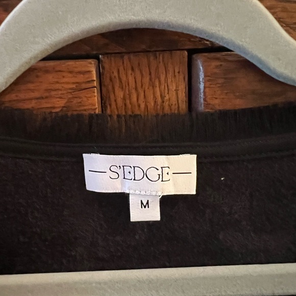 S’Edge Joan Black Fringe V-Neck Faux Leather Top size M - Picture 4 of 12
